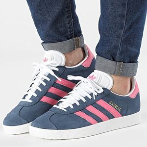 adidas Gazelle Blue and Pink Sneakers